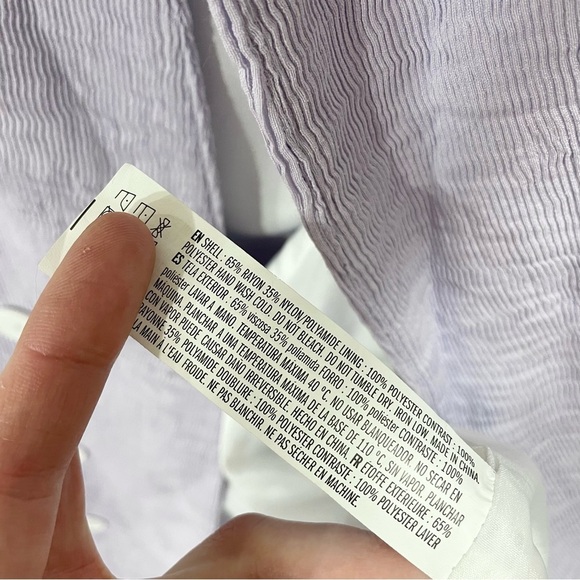 Like New Lavender Endless Rose longline blazer w/ polka dot ruffle sleeve - Picture 6 of 10